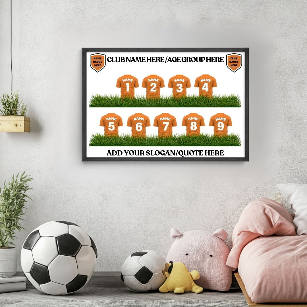Adore Charlotte Customs_Customised Grassroots Football Team Squad Prints Kids_Room with Footballs