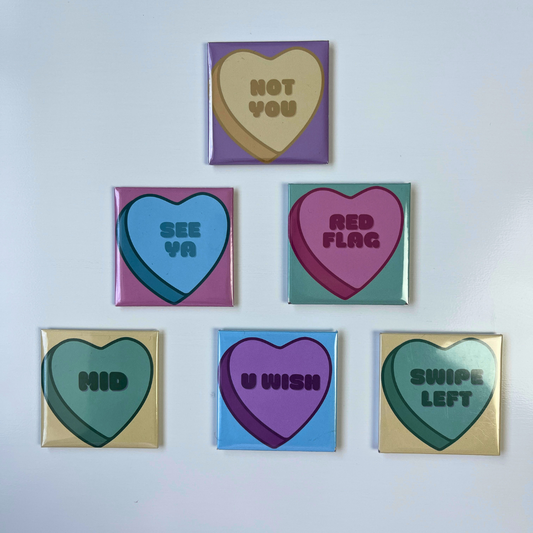 Anti Valentines Photo Magnets for Fridges whiteboards and lockers