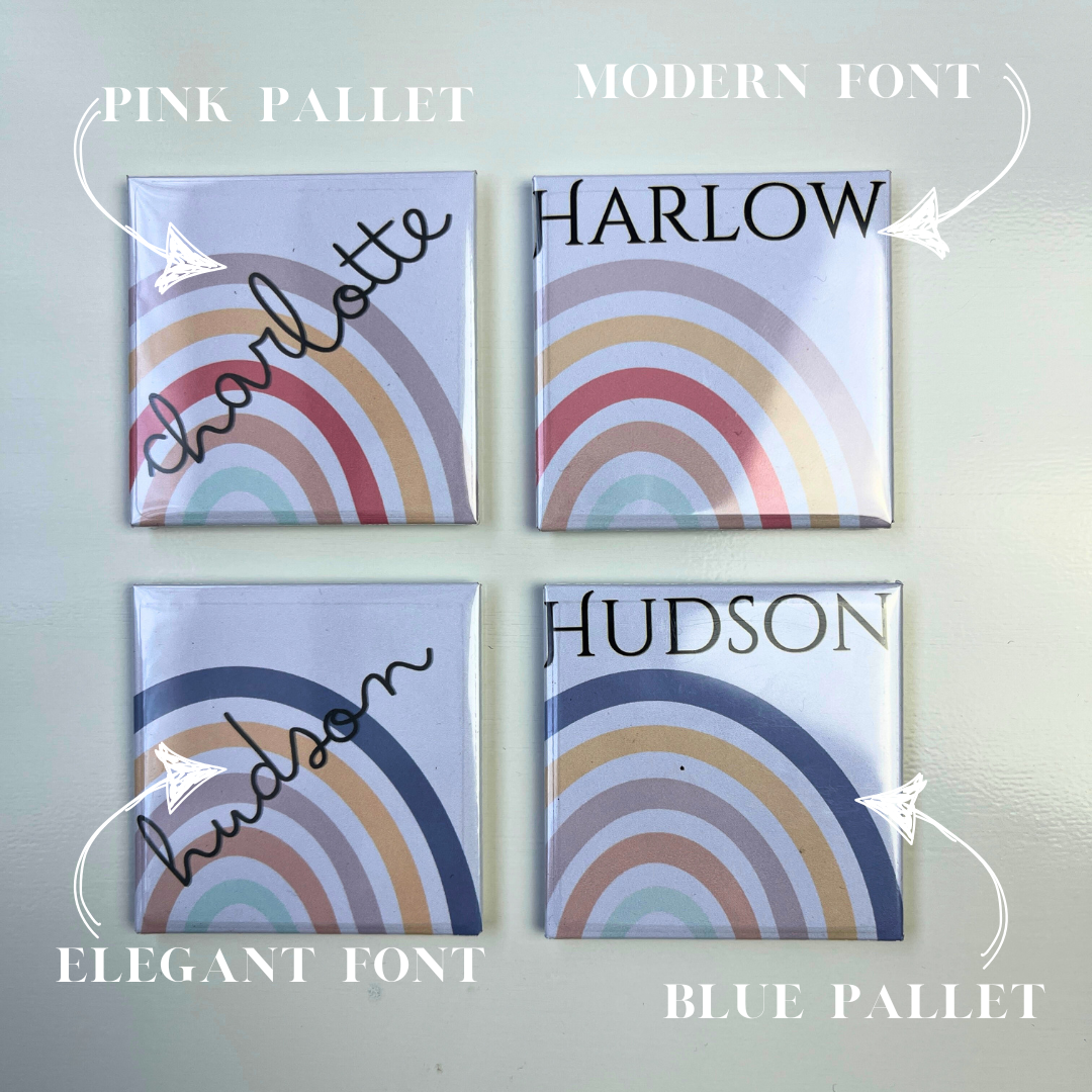 Custom Baby Name Magnets for fridge whiteboards and lockers